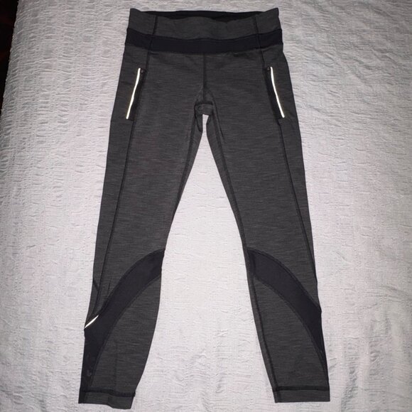 Lululemon Inspire Tight II 25" Heathered Black Luxtreme Mesh Running Leggings 6 - Picture 11 of 12